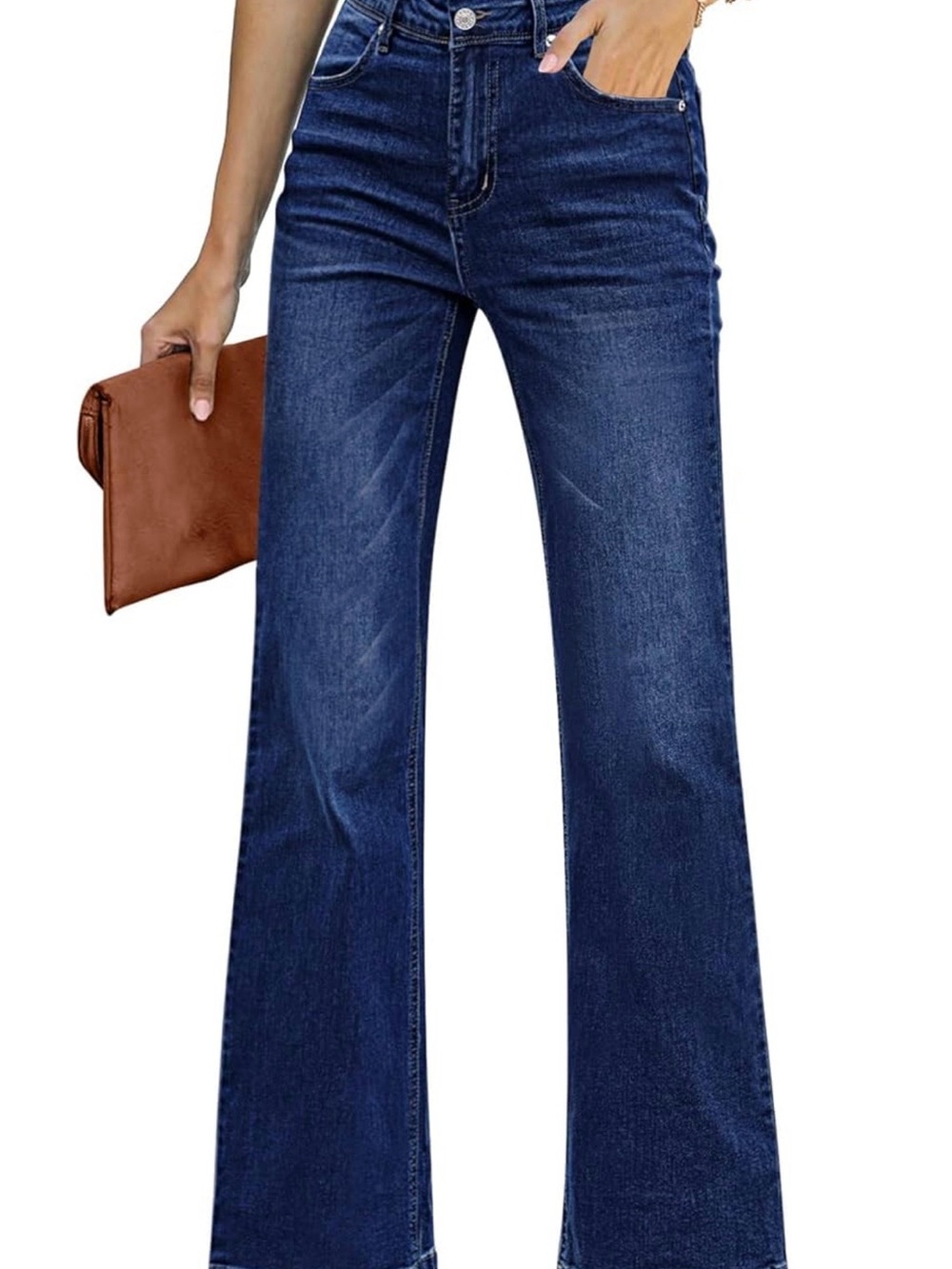 High Rise Wide Leg Dark Wash Jeans L 12/14 31” Inseam